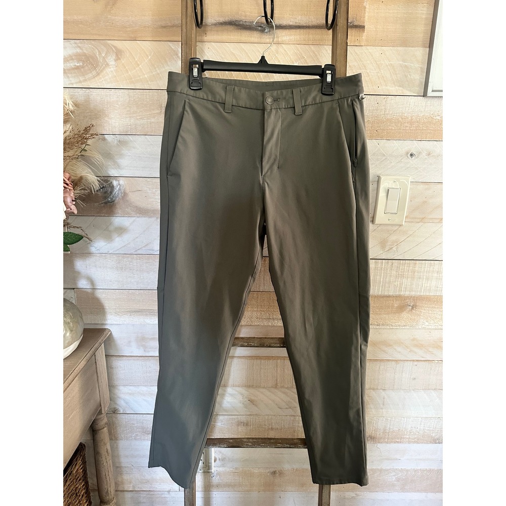 Lululemon Commission Slim Fit Pants Mens 31 Olive Warpstreme Chino 28 Inseam